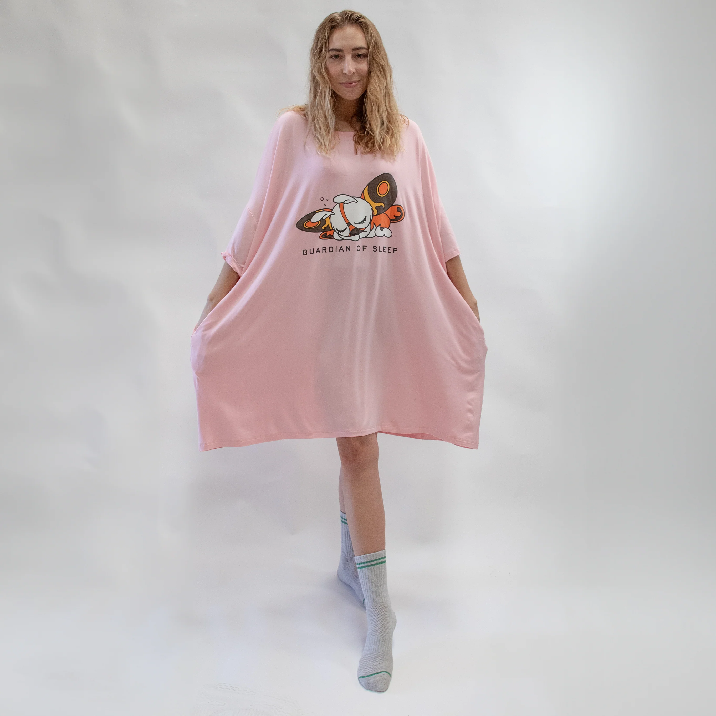 Godzilla Mothra Pink Chibi Sleep Shirt - Image 4